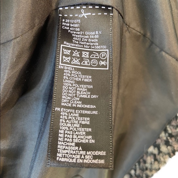 FOREVER 21 BROWN, BLACK MULITI-SHADE BLAZER JACKET WITH FRONT POCKETS SIZE SMALL - Picture 8 of 8